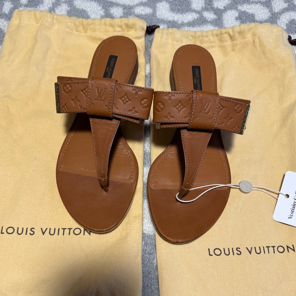 Louis Vuitton Tan Monogram Sandals 39